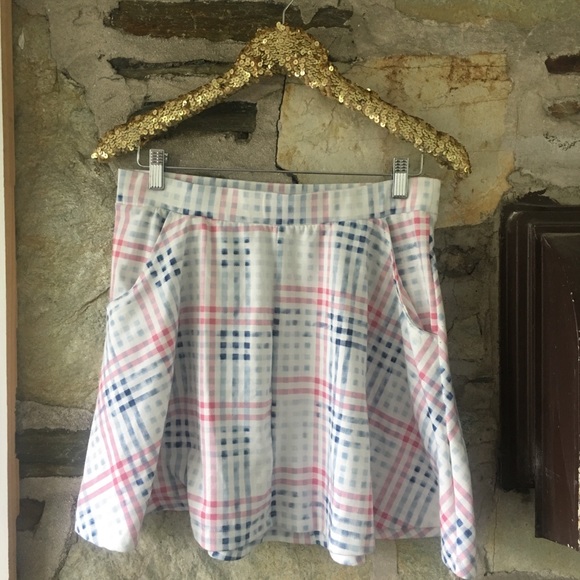 Cotton On tartan skater skirt w/ pockets! Sz L